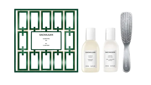 Sachajuan Clarifying Box - Scalp Reset Gift Set with Detangling Brush